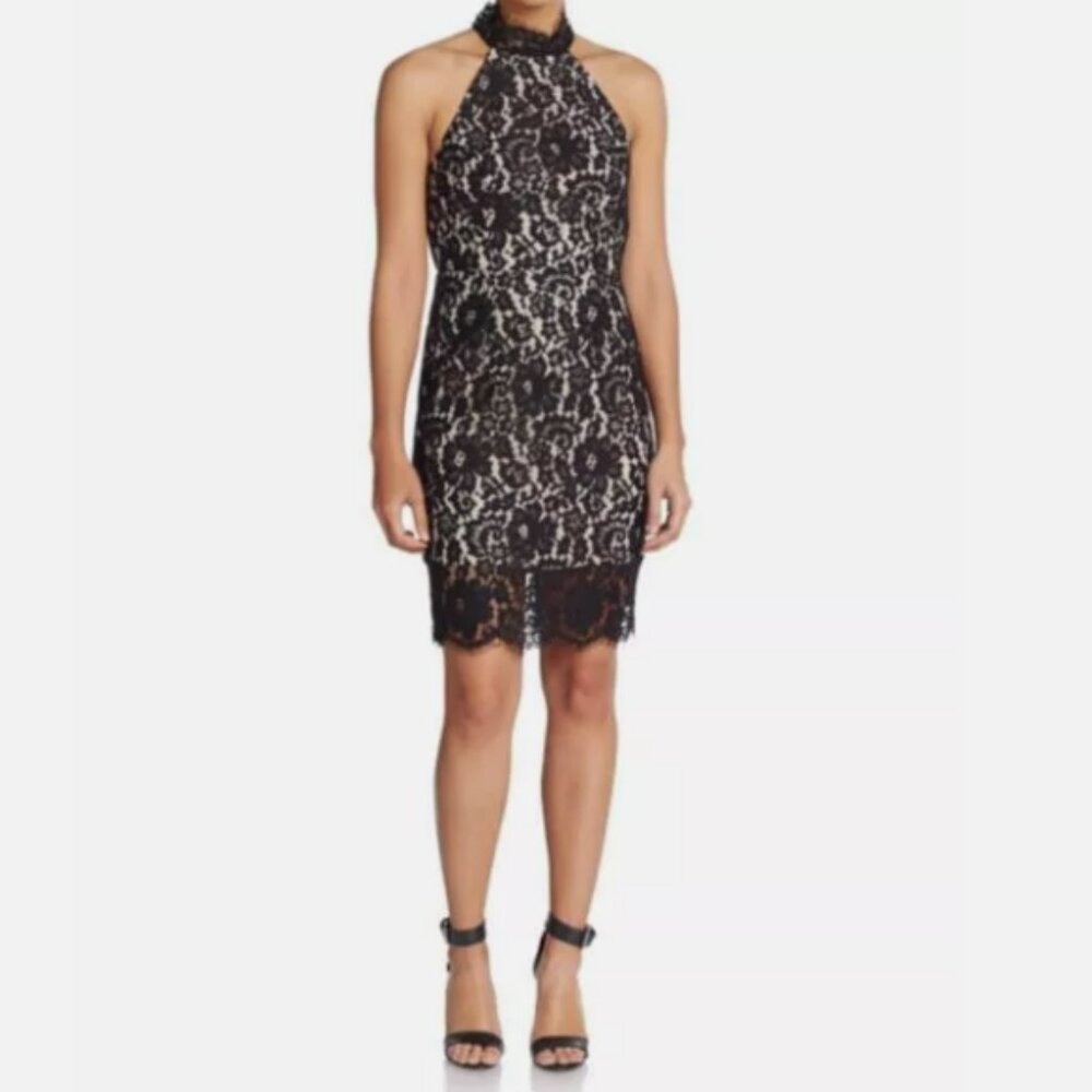 Keepsake The Label One Night Lace Black Sheath Cocktail Dress Size Medium NWT